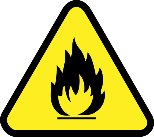 Flammable attention icon