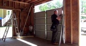 Installation of garage door