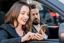  A person with his smart phone