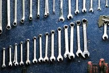 Lots of tools hanging on the wall