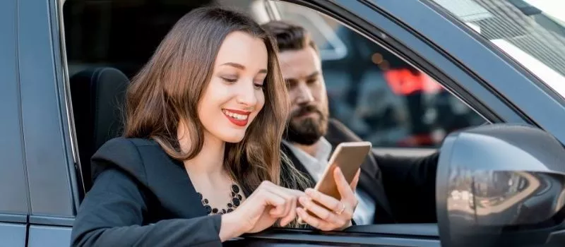 A person with his smartphone