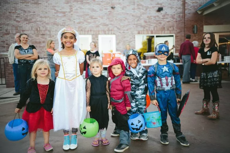 Children disguised for Halloween