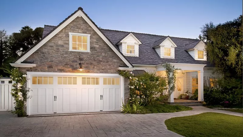 Garage door with window