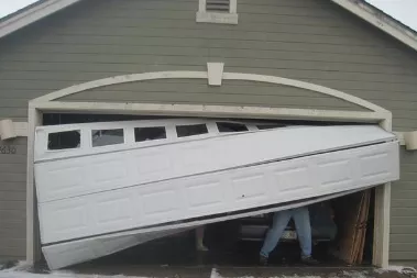 Crooked garage door